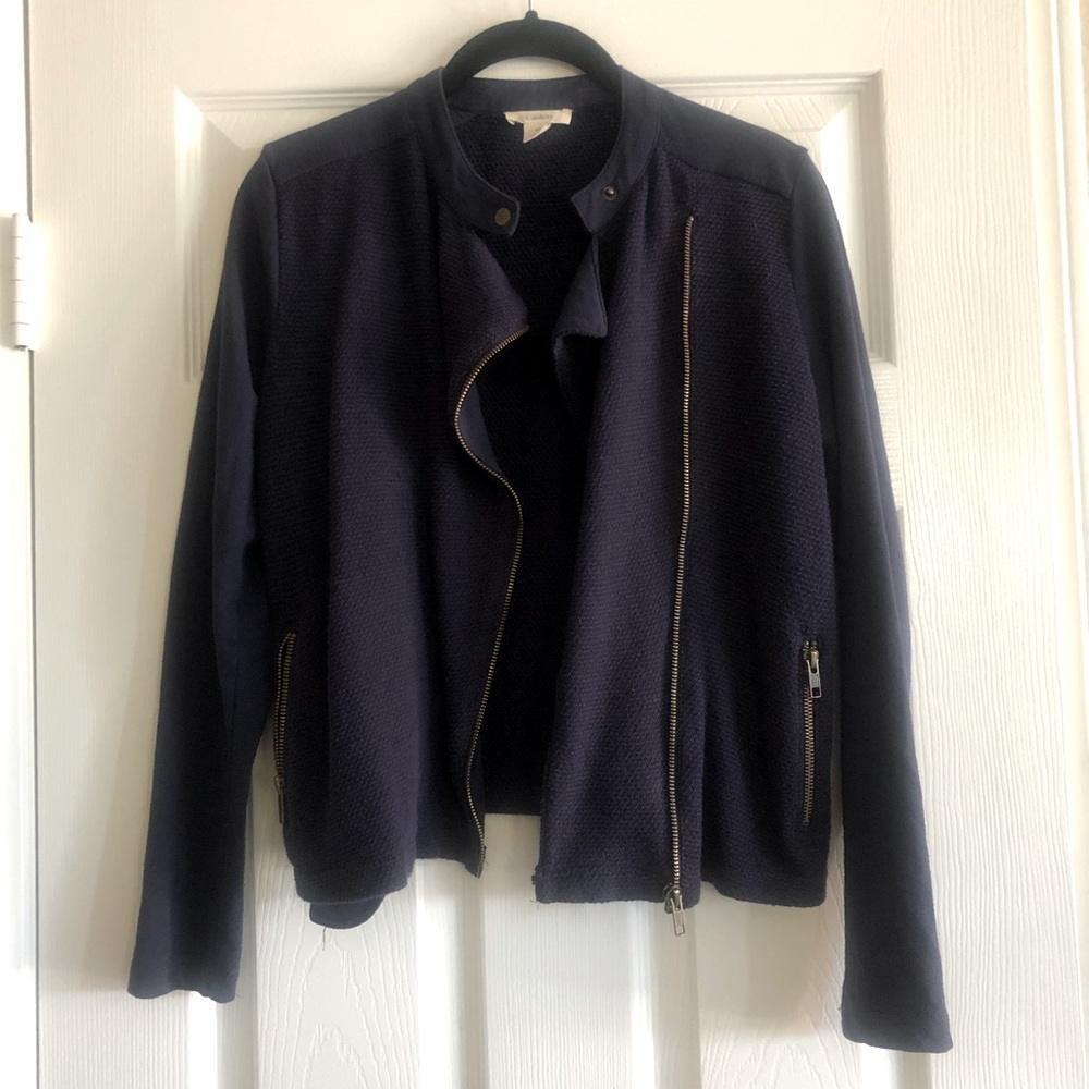 Caslon knit Moto jacket - navy blue